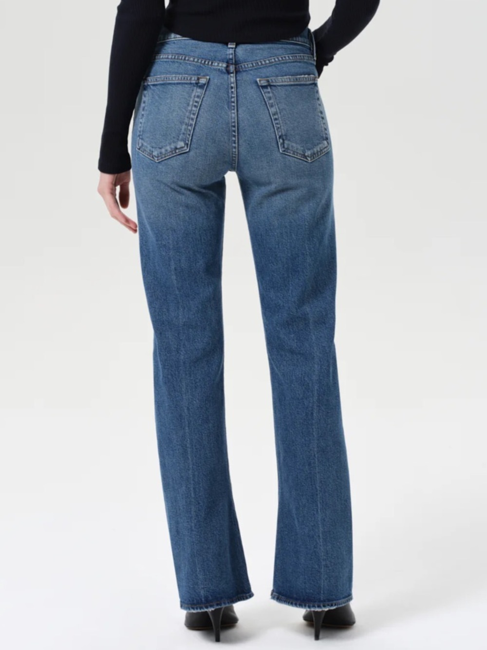 AGOLDE Kick Boot Mid Rise Bootcut Jeans - Curve Blue - 25 - NWT - Picture 2 of 6
